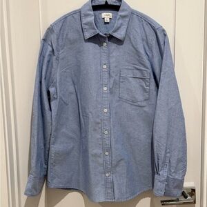 J. Crew Men's Blue Shirt Oxford L preppy academia H